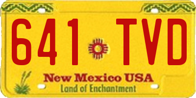 NM license plate 641TVD