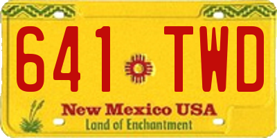 NM license plate 641TWD