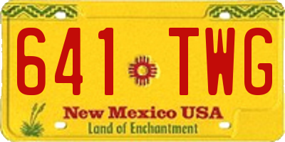 NM license plate 641TWG