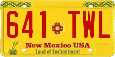 NM license plate 641TWL