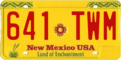 NM license plate 641TWM