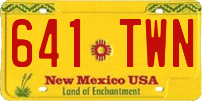 NM license plate 641TWN