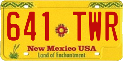 NM license plate 641TWR