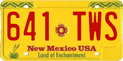 NM license plate 641TWS
