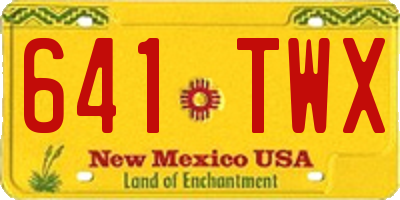 NM license plate 641TWX