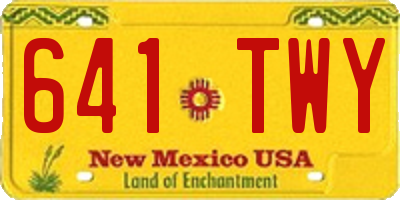 NM license plate 641TWY