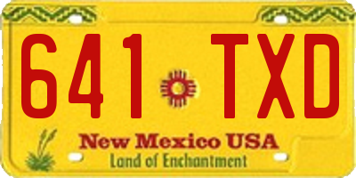 NM license plate 641TXD