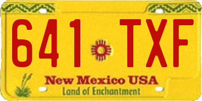 NM license plate 641TXF