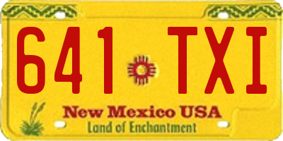 NM license plate 641TXI