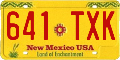 NM license plate 641TXK