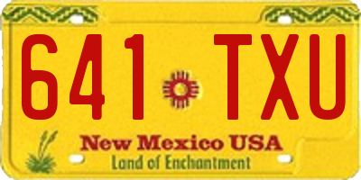 NM license plate 641TXU