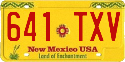 NM license plate 641TXV
