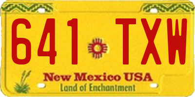 NM license plate 641TXW