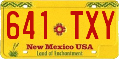 NM license plate 641TXY