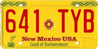 NM license plate 641TYB