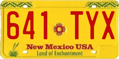 NM license plate 641TYX