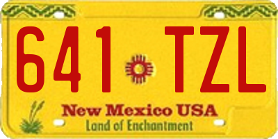 NM license plate 641TZL