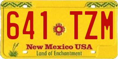 NM license plate 641TZM