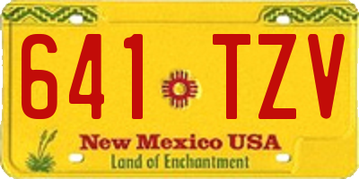 NM license plate 641TZV