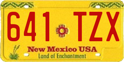NM license plate 641TZX
