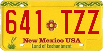 NM license plate 641TZZ