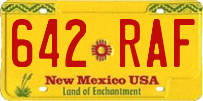 NM license plate 642RAF