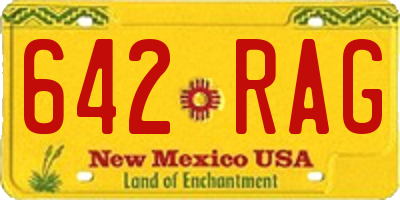 NM license plate 642RAG