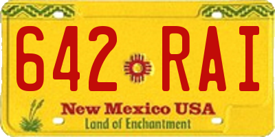 NM license plate 642RAI