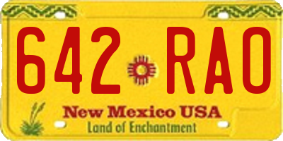 NM license plate 642RAO