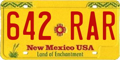 NM license plate 642RAR