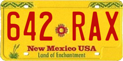 NM license plate 642RAX