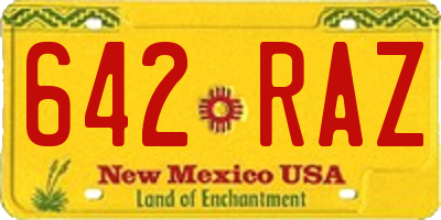 NM license plate 642RAZ