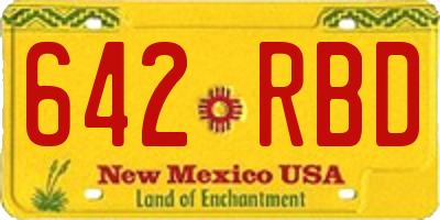 NM license plate 642RBD