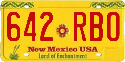 NM license plate 642RBO