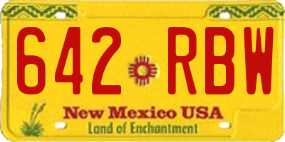 NM license plate 642RBW