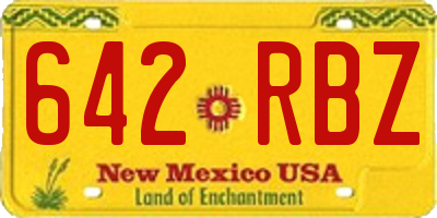 NM license plate 642RBZ