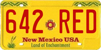 NM license plate 642RED