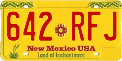 NM license plate 642RFJ