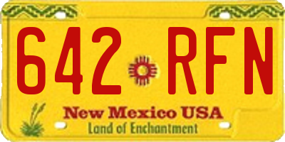 NM license plate 642RFN