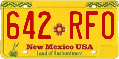 NM license plate 642RFO