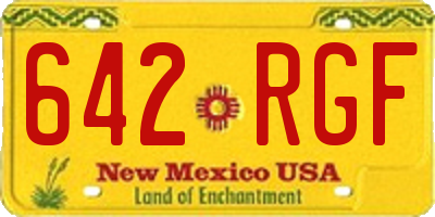NM license plate 642RGF