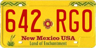 NM license plate 642RGO
