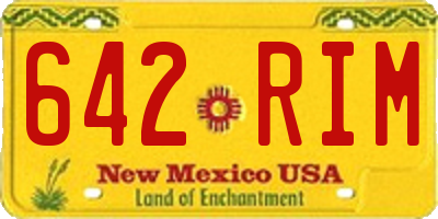NM license plate 642RIM