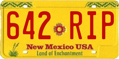 NM license plate 642RIP
