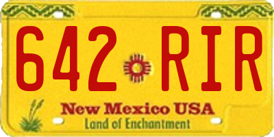 NM license plate 642RIR