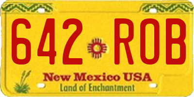 NM license plate 642ROB