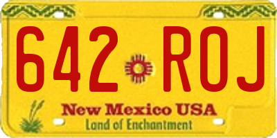 NM license plate 642ROJ