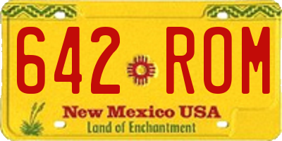 NM license plate 642ROM