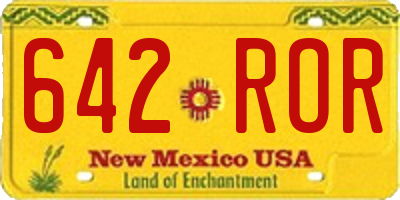 NM license plate 642ROR