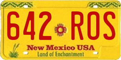 NM license plate 642ROS